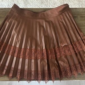 NWT Vegan Leather Pleated Mini Skirt